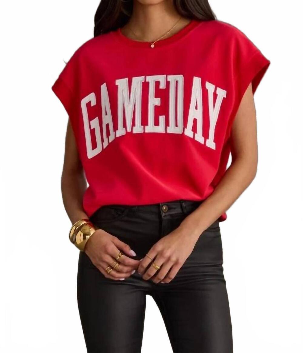 NEW SORELLE gameday terry vest top in red
